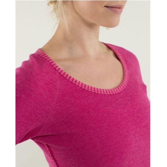 Lululemon Open Your Heart Striped Long Sleeve Reversible Knit Top Size S Pink - Picture 3 of 9